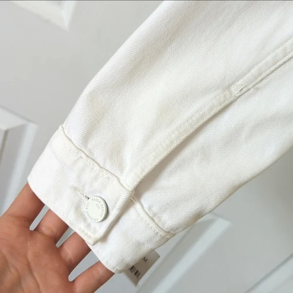 Paige Vivienne This Sh*t Is Bananas Custom Relaxed Cropped Denim Jacket White L - Picture 10 of 15